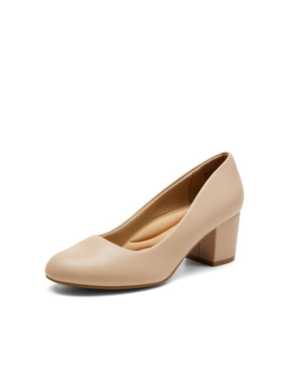 Women's Block Heel Pumps Square Toe Faux Leather Comfort Dress Shoes